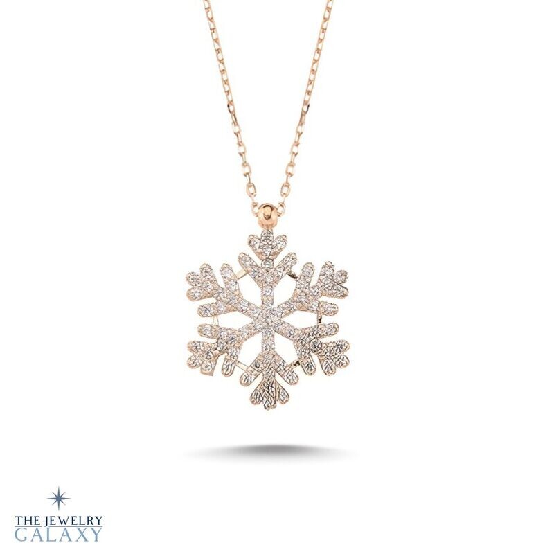 Norma Sneeuwvlok ketting - S925 Sterling Zilver Roségoud