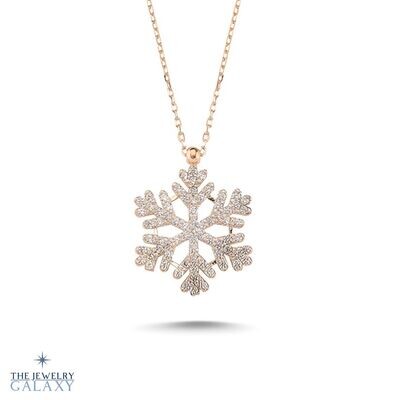 Norma Sneeuwvlok ketting - S925 Sterling Zilver Roségoud