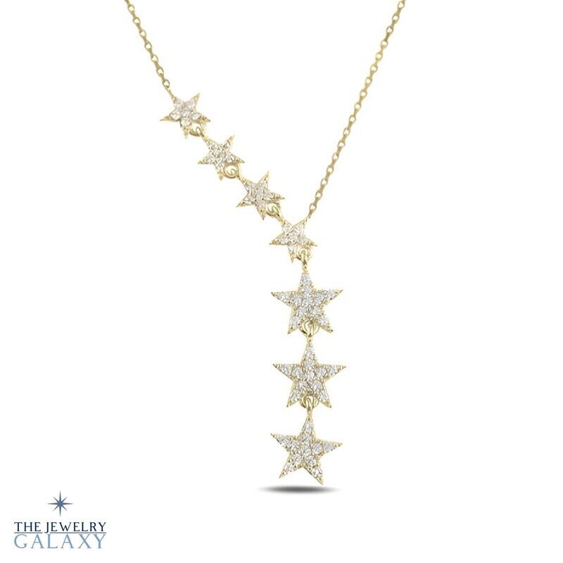Bellatrix Vallende Sterren ketting - S925 Sterling Zilver Zirkonia Goldplated