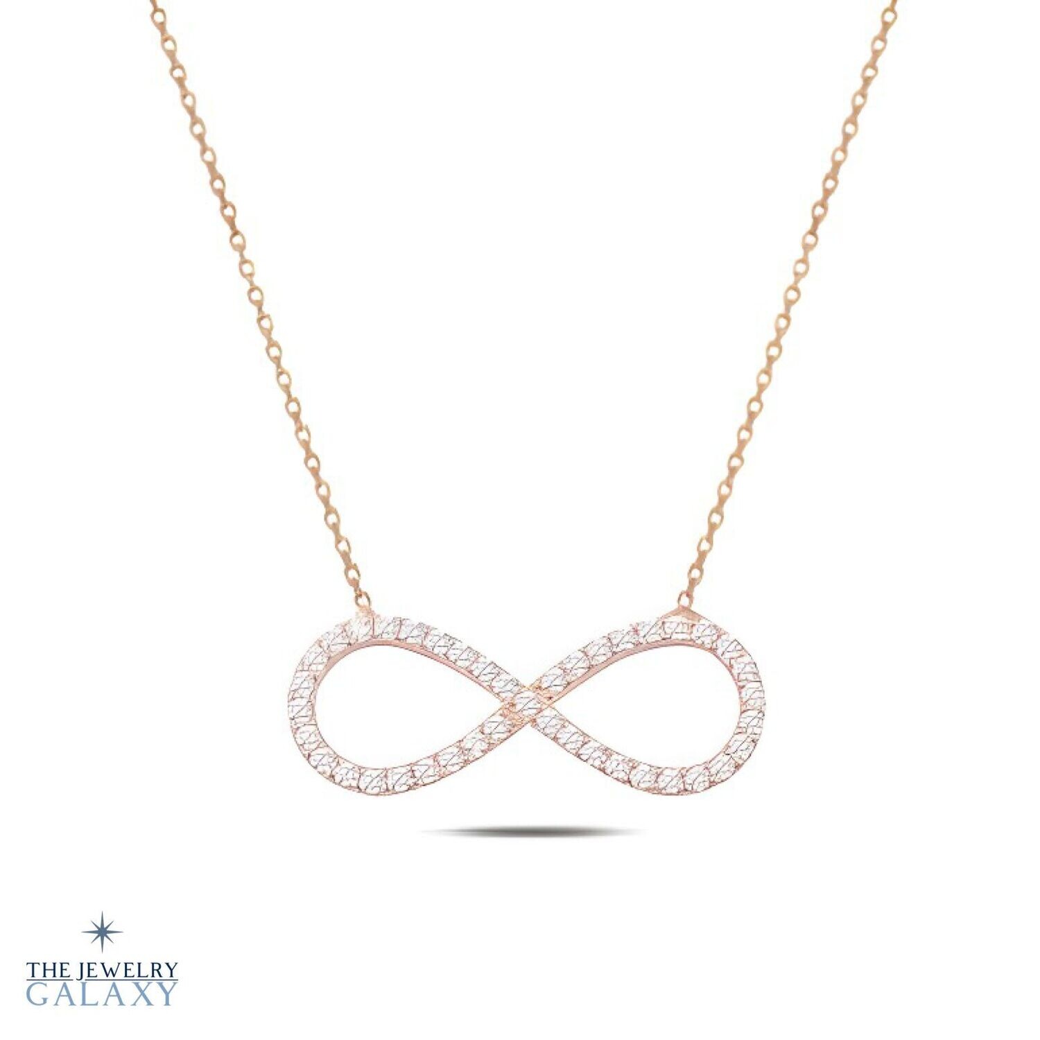 Gemma Infinity ketting - S925 Sterling Zilver Zirkonia Roségoud
