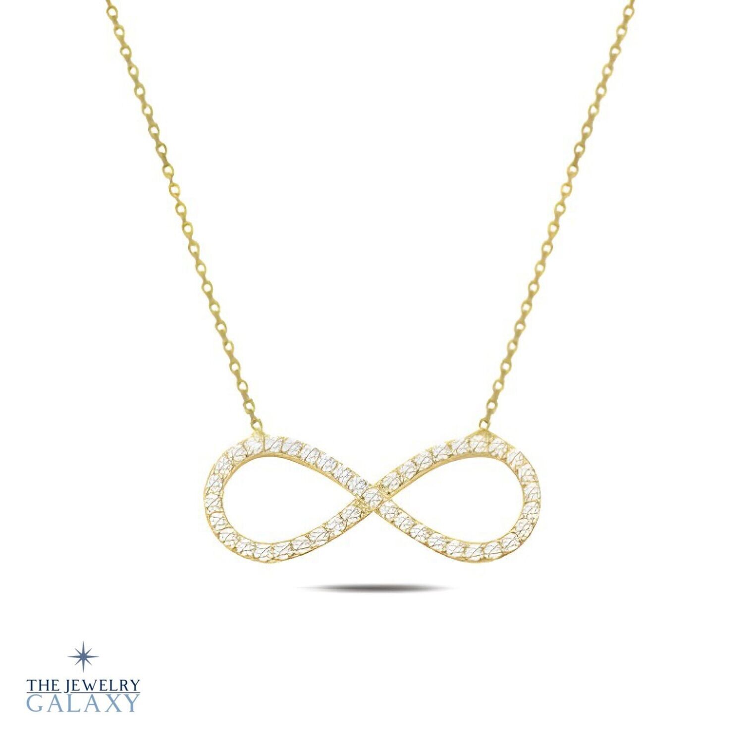 Gemma Infinity ketting - S925 Sterling Zilver Zirkonia Goldplated