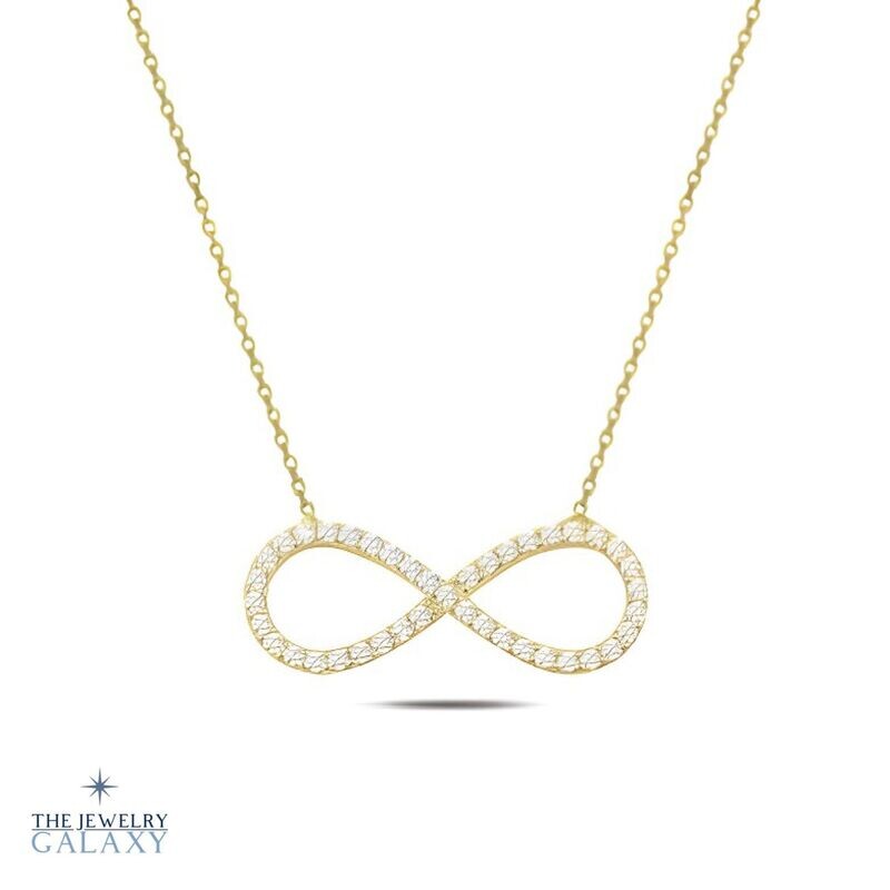 Gemma Infinity ketting - S925 Sterling Zilver Zirkonia Goldplated