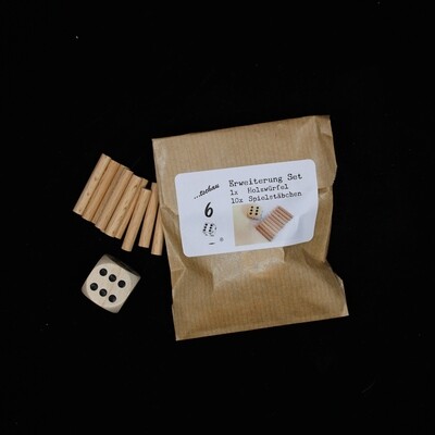 Erweiterung Set Original Holzwürfel + 10 Spielstäbchen