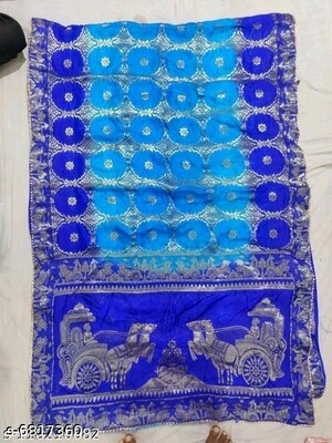 Blue Color Bandhani Rath Saree