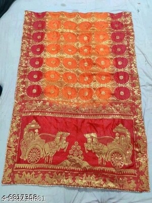 Orange Red Color Bandhani Rath Saree