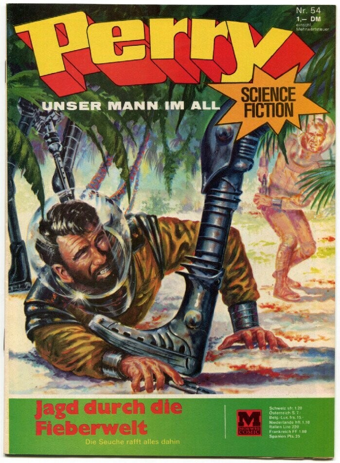 Perry 54 »Jagd durch die Fieberwelt« (mit Sammelecke, Moewig 1971) Z. 0-1