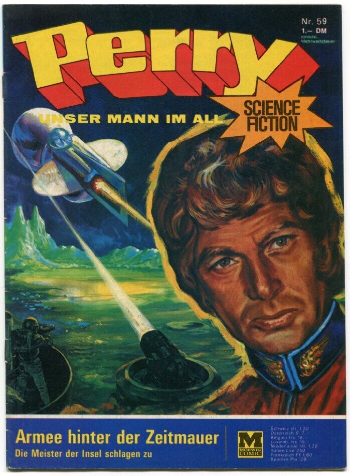 Perry 59 »Armee hinter der Zeitmauer« (Moewig 1972) Z. 1+