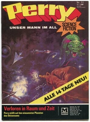 Perry 72 »Verloren in Raum und Zeit« (Moewig 1973) Z.0-1