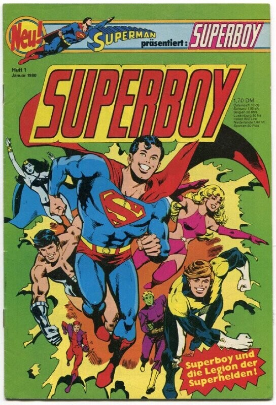 Superboy 1/80 »Heute stirbt das Universum!« (mit Sammelecke, Ehapa 1980) Z. 1-2