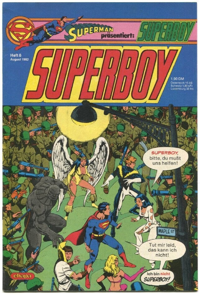 Superboy 8/82 »Die Wahrheit über Superboy/Ultraboy« (mit Sammelecke, Ehapa 1982) Z. 1-2
