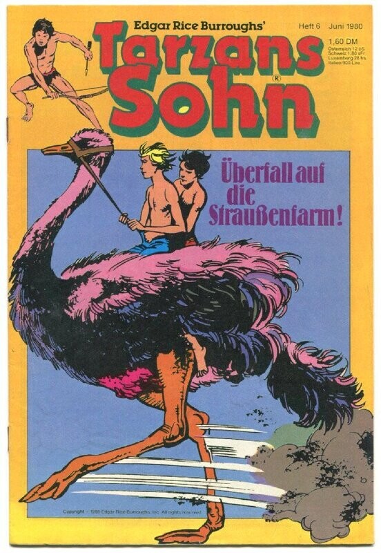 Tarzans Sohn 6/80 »Überfall auf die Straußenfarm!« (mit Sammelecke, Ehapa 1980) Z. 1