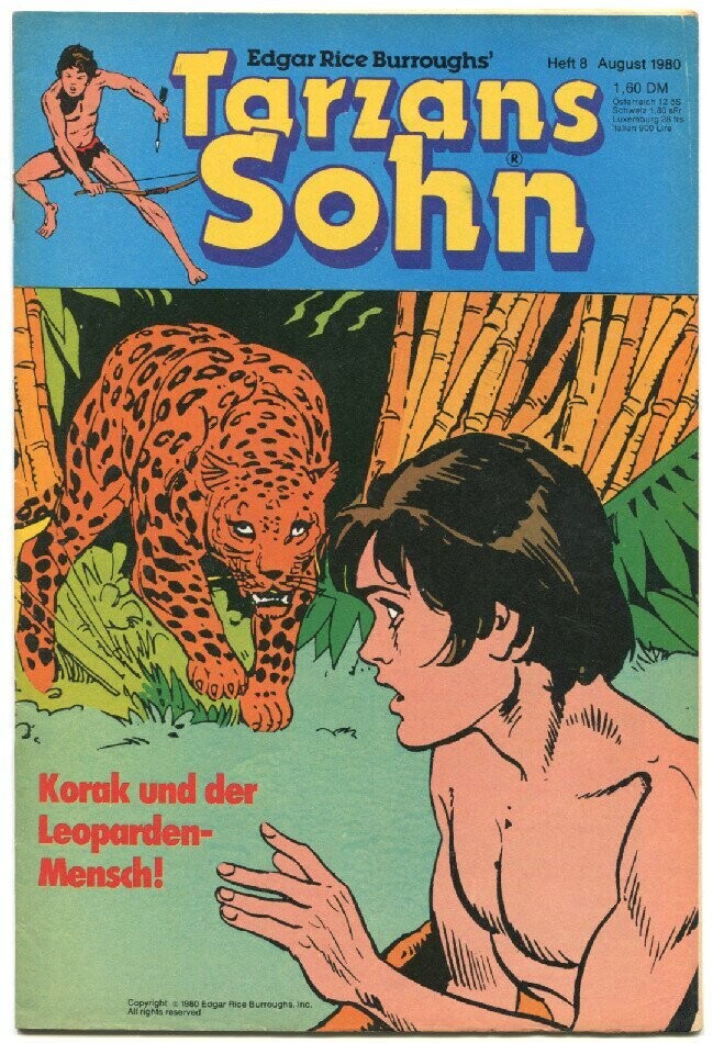 Tarzans Sohn 8/80 »Der Leoparden-Junge« (Ehapa 1980) Z. 1-2