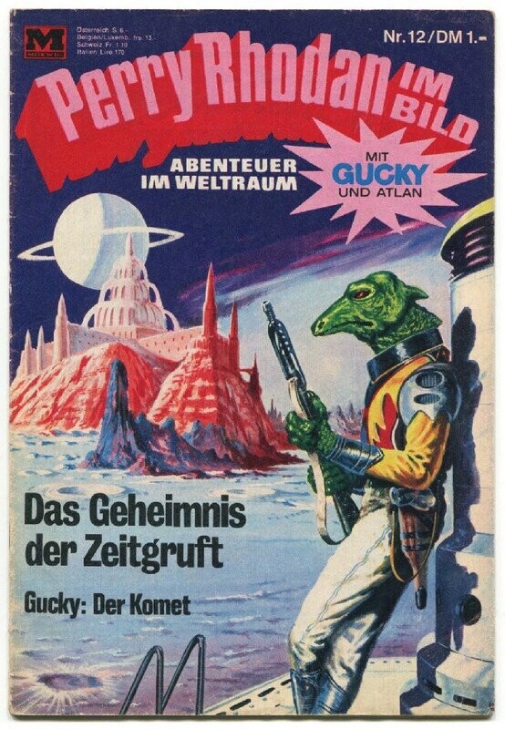 Perry Rhodan im Bild 12 »Das Geheimnis der Zeitgruft« (Moewig 1968) Z. 1-2