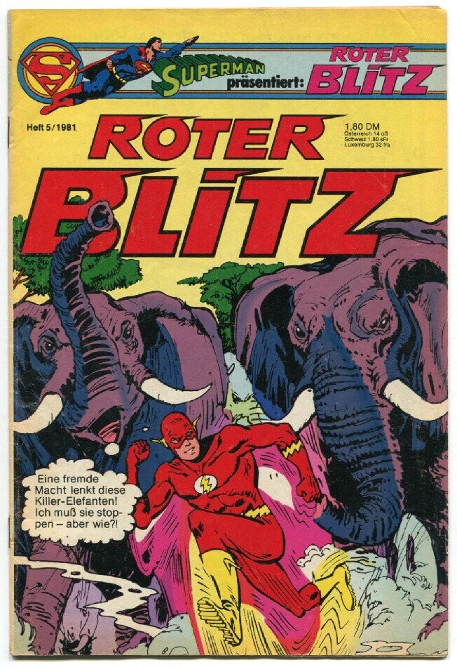 Roter Blitz 5/81 »Roter Blitz entlarvt den Rattenfänger!« (mit Sammelecke, Ehapa 1981) Z. 1-2