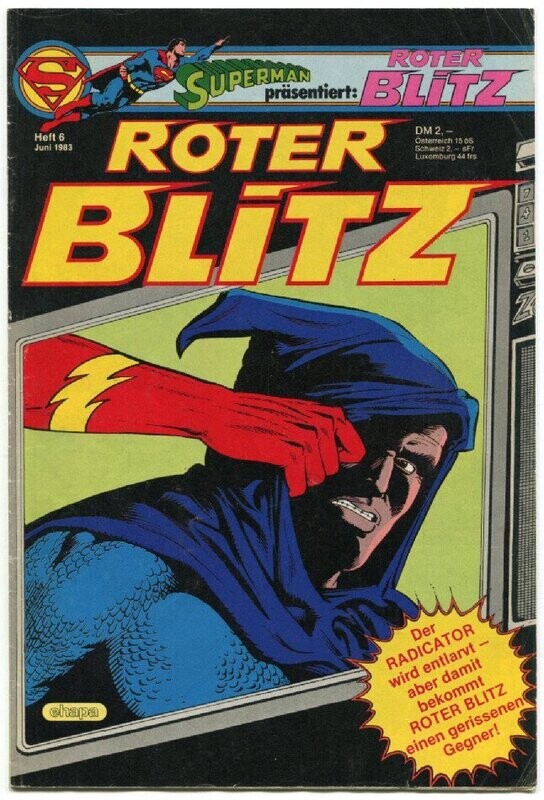 Roter Blitz 6/83 »Der Mörder, der Central City säubern will!« (mit Sammelecke, Ehapa 1983) Z. 1-2