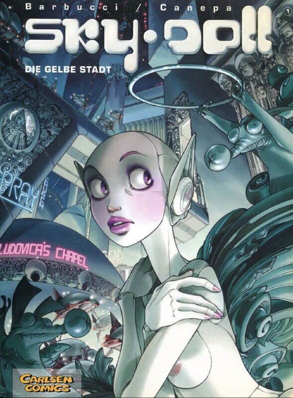 Sky Doll 1 »Die gelbe Stadt« (Carlsen, 1. Auflage 2003) Z. 1+