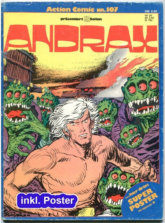 Andrax 2 »Irrweg des Schreckens« (GbÜ inkl. Poster, Action Comic 107, Gevacur 1975) Z. 2