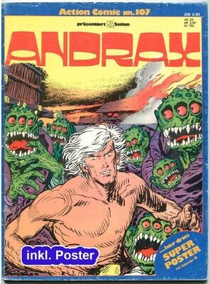 Andrax 2 »Irrweg des Schreckens« (GbÜ inkl. Poster, Action Comic 107, Gevacur 1975) Z. 2