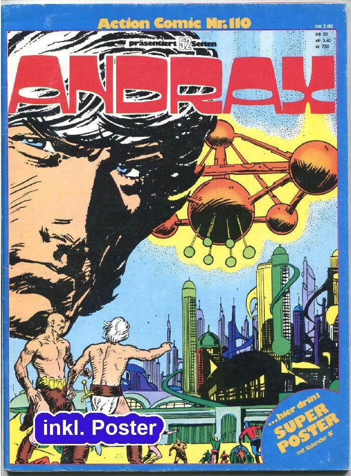 Andrax 3 »Supercity« (GbÜ inkl. Poster, Action Comic 110, Gevacur 1975) Z. 1