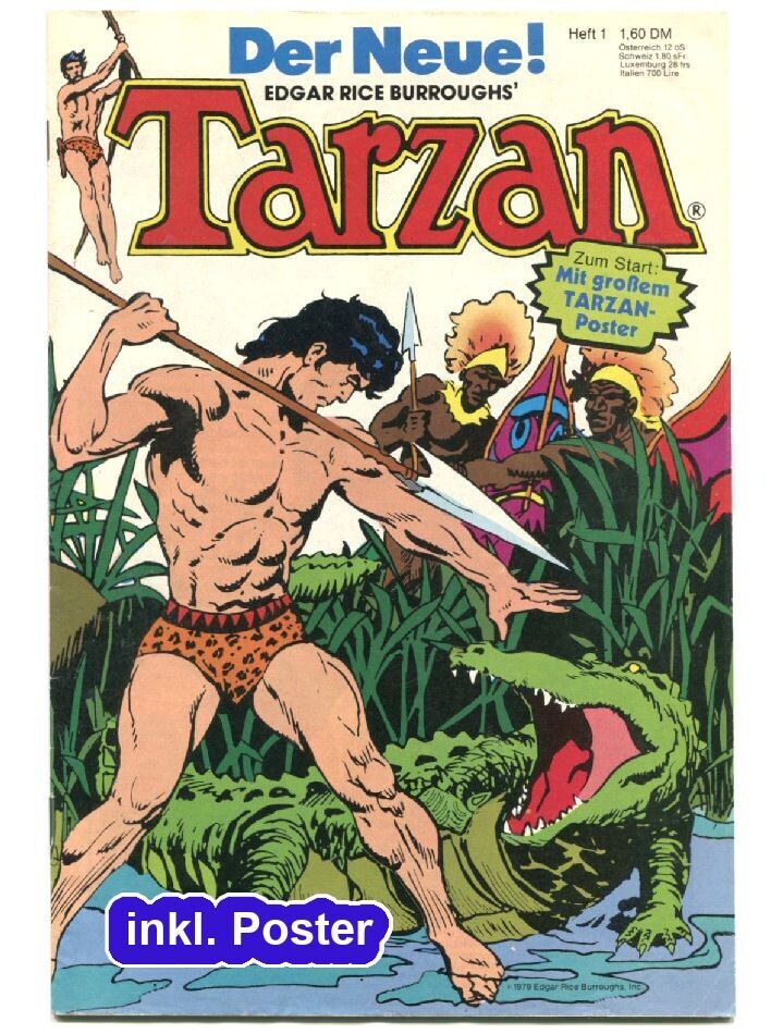 Tarzan 1/79 »Tarzan und König Alfamin« (inkl. Poster, Ehapa 1979) Z. 1-