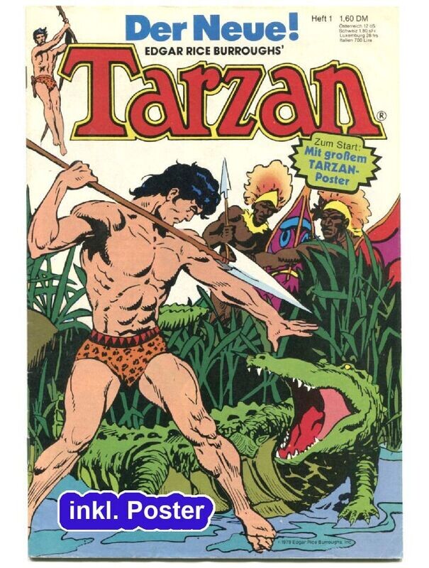Tarzan 1/79 »Tarzan und König Alfamin« (inkl. Poster, Ehapa 1979) Z. 1-