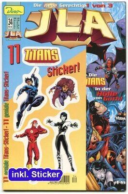 JLA Nr. 34 »Fremde Körper (1)« (inkl. Sticker, Dino 2000) Zust. 0-1