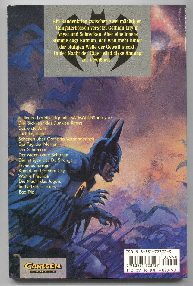 Batman • Predator »Die Nacht des Jägers« (Carlsen, 1. Auflage 1993) Z. 1
