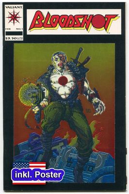 Bloodshot 1 »Blood of the Machine« (inkl. Poster, Valiant 1993) Z. 1+ Bloodshot 1 »Blood of the Machine« (inkl. Poster, Valiant 1993) Z. 1+