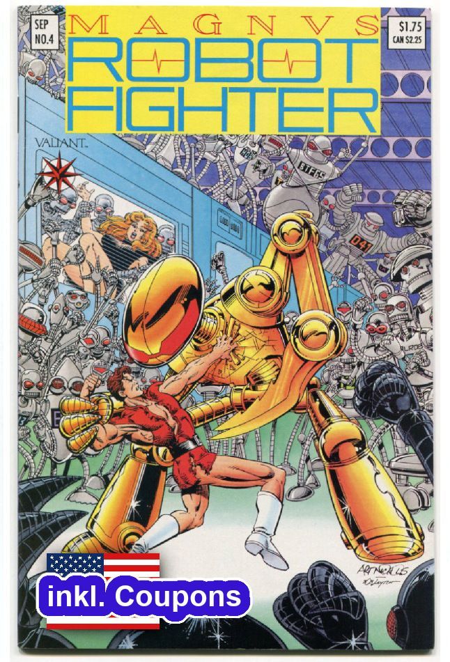 Magnus Robot Fighter 4 »Steel Nation (4/4): Savior« (inkl. Coupons, Valiant 1991) Z. 1+ Magnus Robot Fighter 4 »Steel Nation (4/4): Savior« (inkl. Coupons, Valiant 1991) Z. 1+