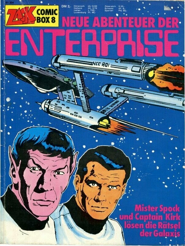»Neue Abenteuer der Enterprise (1)« (Zack Comic Box 8, Koralle 1973) Z. 2-3 »Neue Abenteuer der Enterprise (1)« (Zack Comic Box 8, Koralle 1973) Z. 2-3