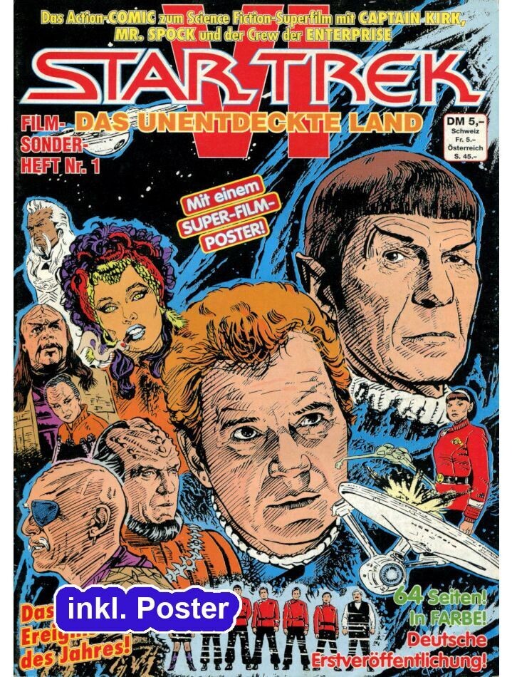 Star Trek VI »Das unentdeckte Land« (GbÜ inkl. Poster, Conpart 1992) Z. 1+ Star Trek VI »Das unentdeckte Land« (GbÜ inkl. Poster, Conpart 1992) Z. 1+