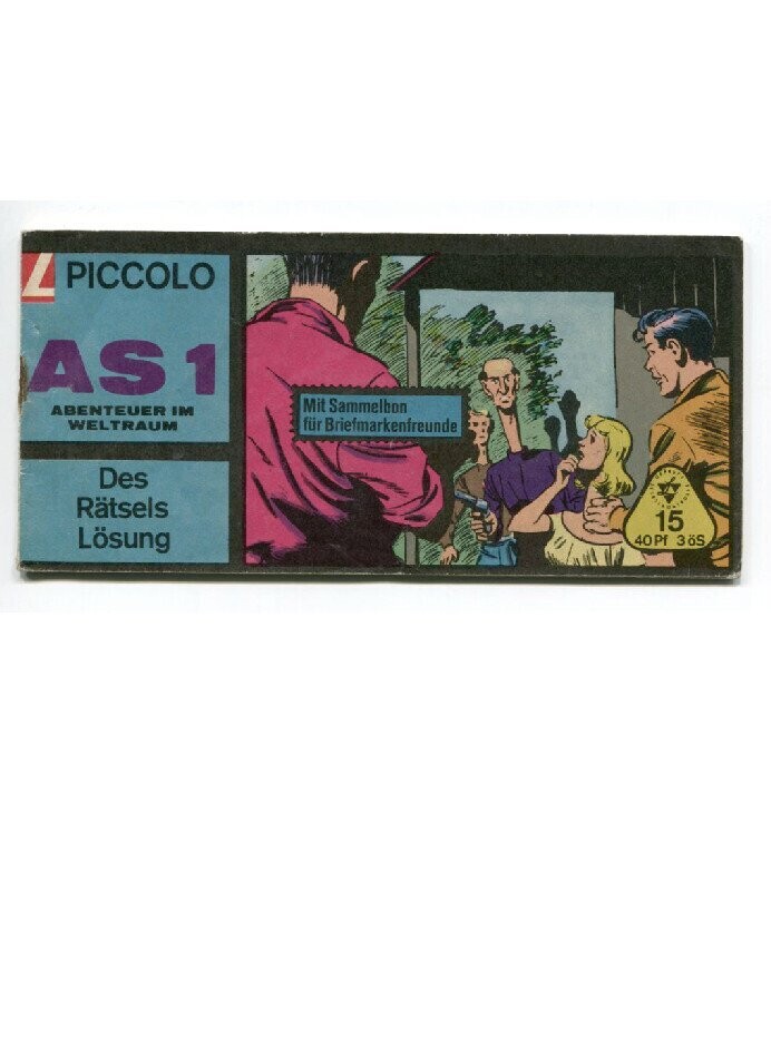 AS 1 Nr. 15 »Des Rätsels Lösung« (Piccolo inkl. Sammelmarke, Lehning 1968) Z. 2 AS 1 Nr. 15 »Des Rätsels Lösung« (Piccolo inkl. Sammelmarke, Lehning 1968) Z. 2