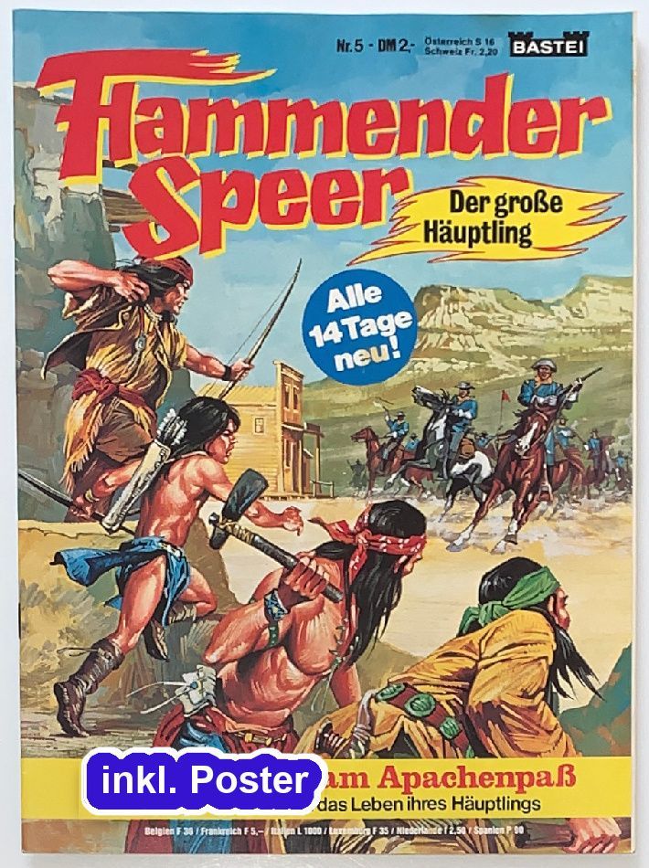 Flammender Speer 5 »Entscheidung am Apachenpaß« (GbÜ inkl. Poster, Bastei 1979) Z. 3 Flammender Speer 5 »Entscheidung am Apachenpaß« (GbÜ inkl. Poster, Bastei 1979) Z. 3