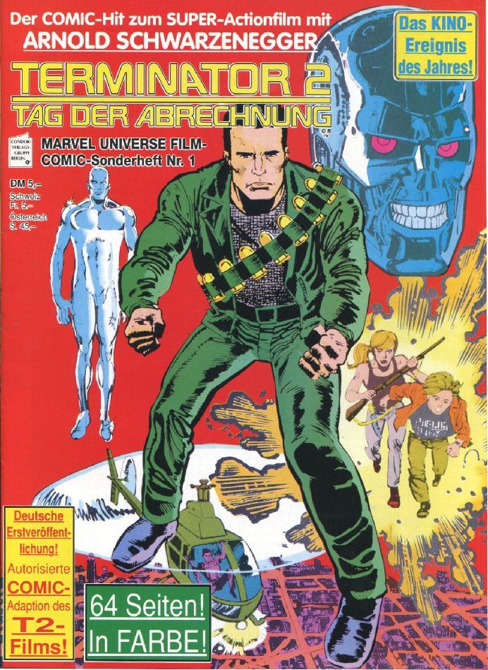 »Terminator 2: Tag der Abrechnung« Comic zum Film (GbÜ, Condor 1991) Zust. 0-1 »Terminator 2: Tag der Abrechnung« Comic zum Film (GbÜ, Condor 1991) Zust. 0-1