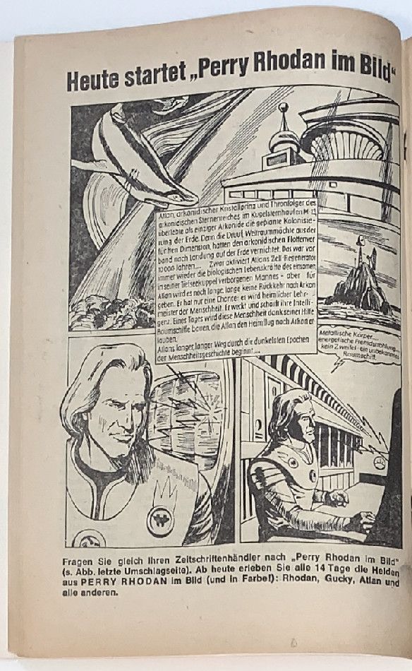 Leseprobe »Perry Rhodan im Bild 1« (plus Anzeige zum Serienstart, Moewig 1967) Z. 1-2
