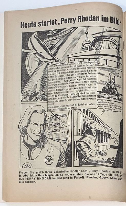 Leseprobe »Perry Rhodan im Bild 1« (plus Anzeige zum Serienstart, Moewig 1967) Z. 1-2
