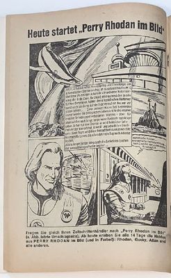 Leseprobe »Perry Rhodan im Bild 1« (plus Anzeige zum Serienstart, Moewig 1967) Z. 1-2