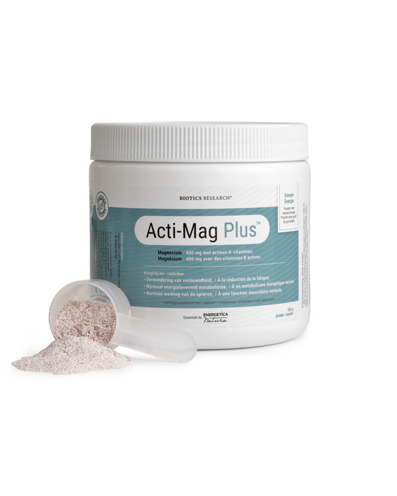 Biotics Acti_Mag PLus 200 gr, met actieve B Vitamines en Taurine