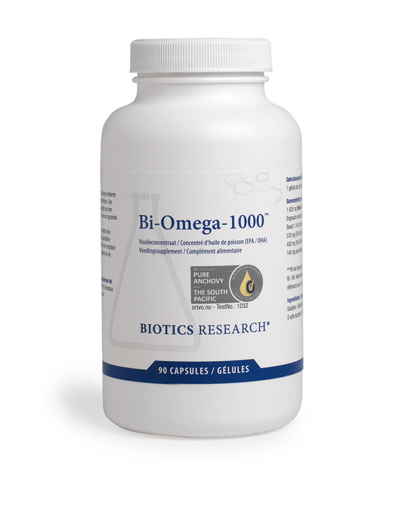 Biotics Omega -1000 , 90 softgels, natuurlijke hoog gezuiverde visolie