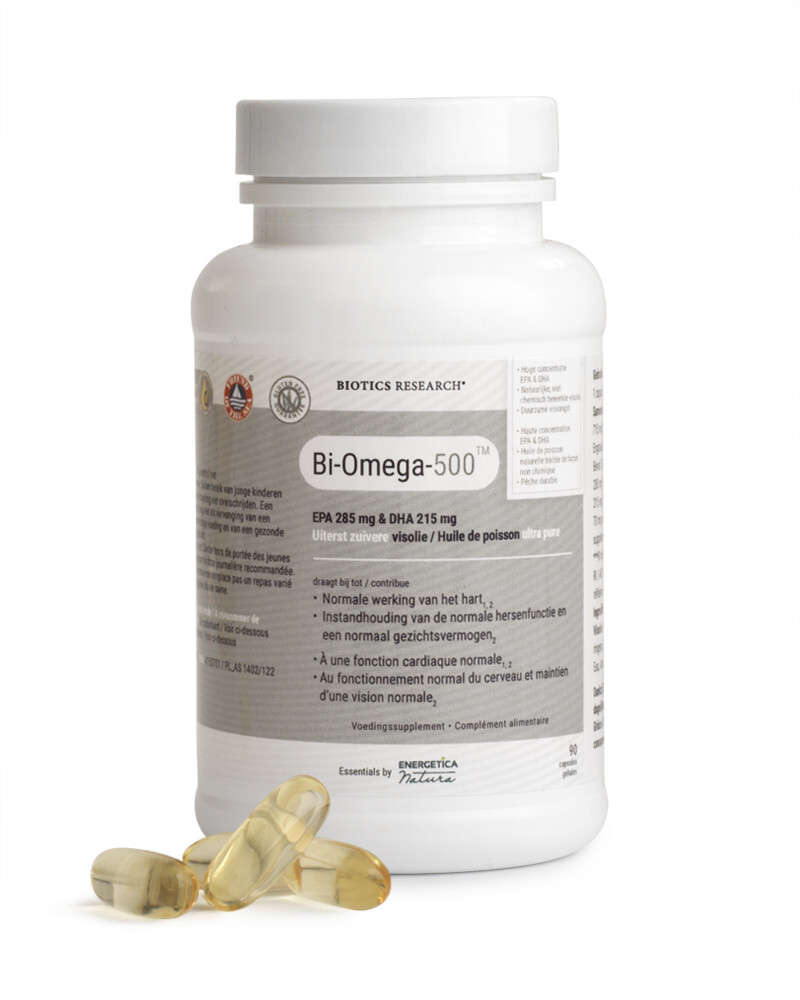 Biotics Omega-500 , 90 softgels, natuurlijke hoog gezuiverde visolie