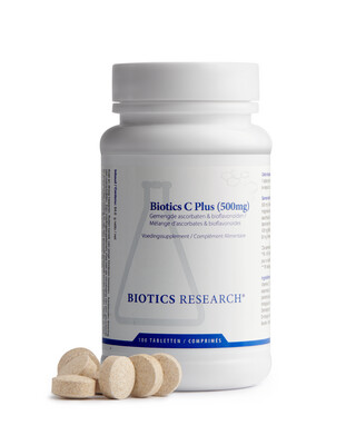 Biotics - C plus (500mg) , 100 tabletten, Gebufferde, niet zure vitamine C