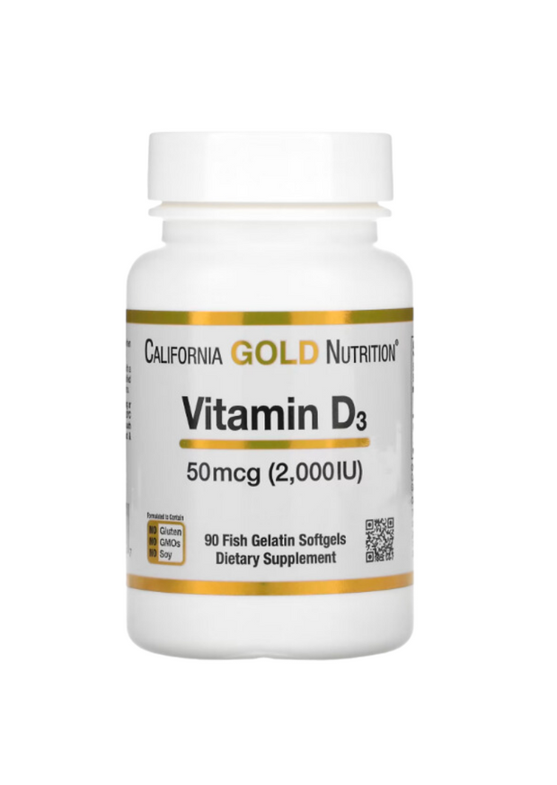 Vitamine D3 - 50mcg - 2000IU - 90 softgels - California Gold Nutrition
