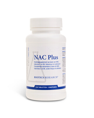 Biotics Nac Plus 120 tabletten met cofactoren vitamine C, B6, foliumzuur en selenium