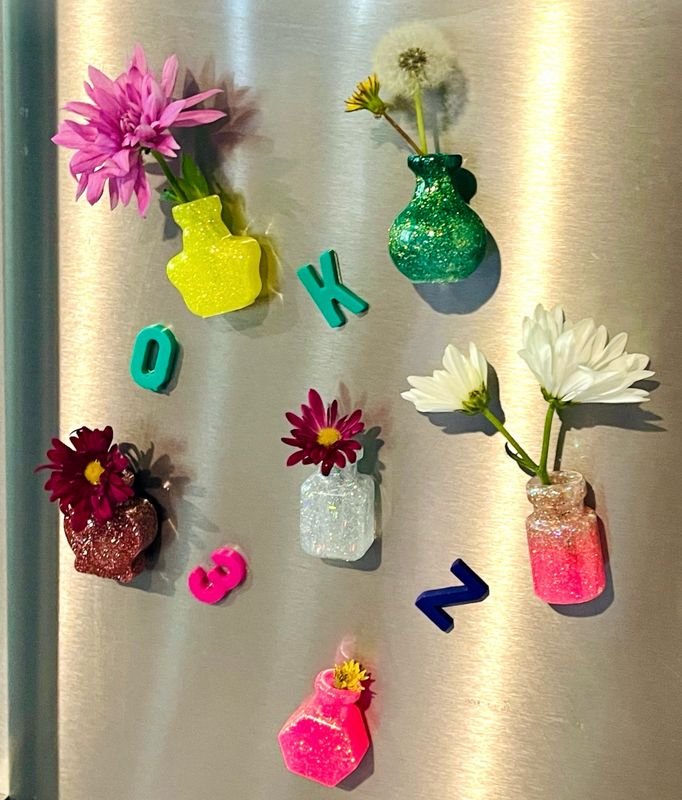 Mini Fridge Flower Vases
