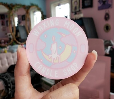 Waxing Moon Candle Shop Logo Sticker