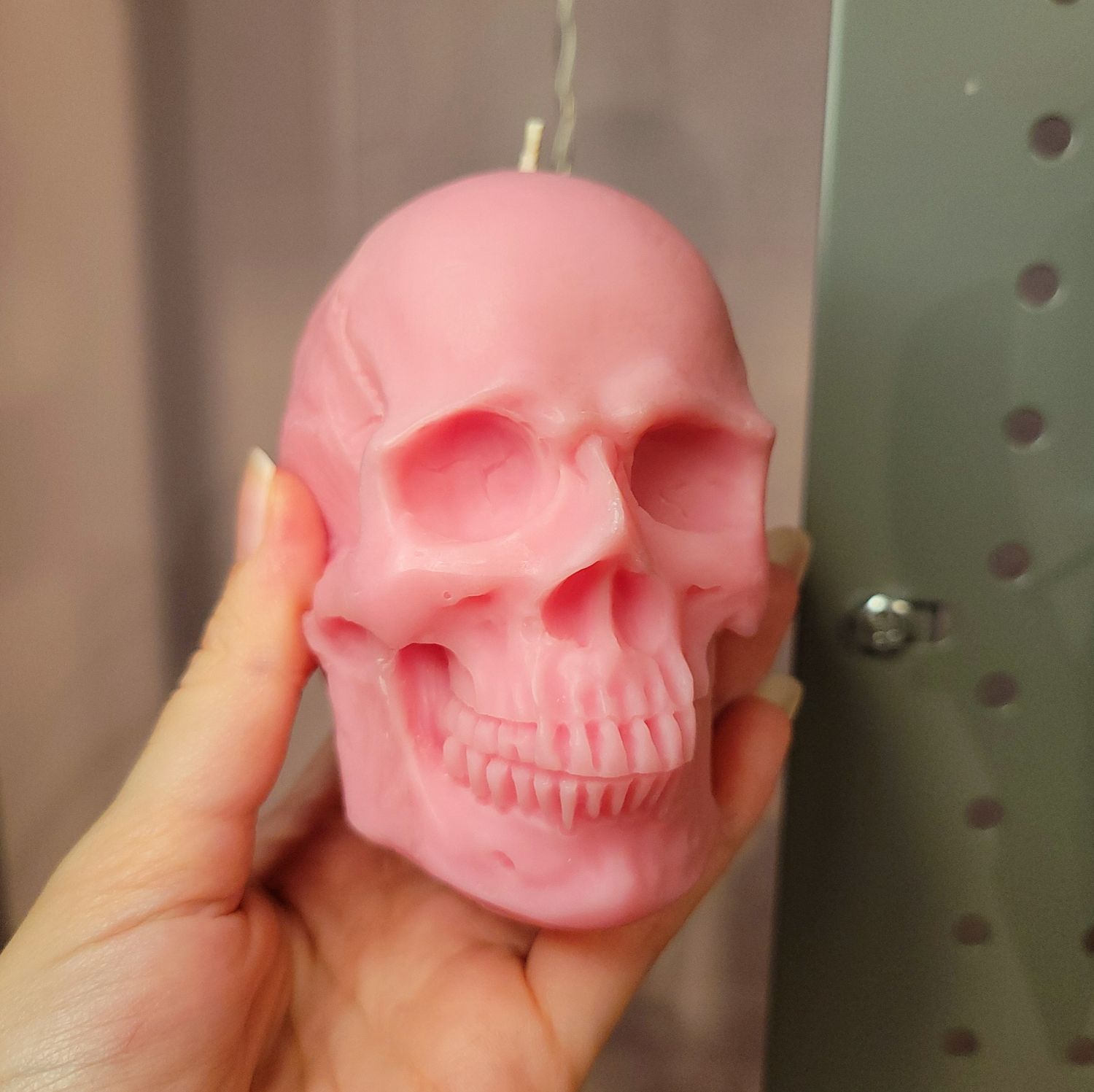 Strawberries + Cream Scented Skull Candle