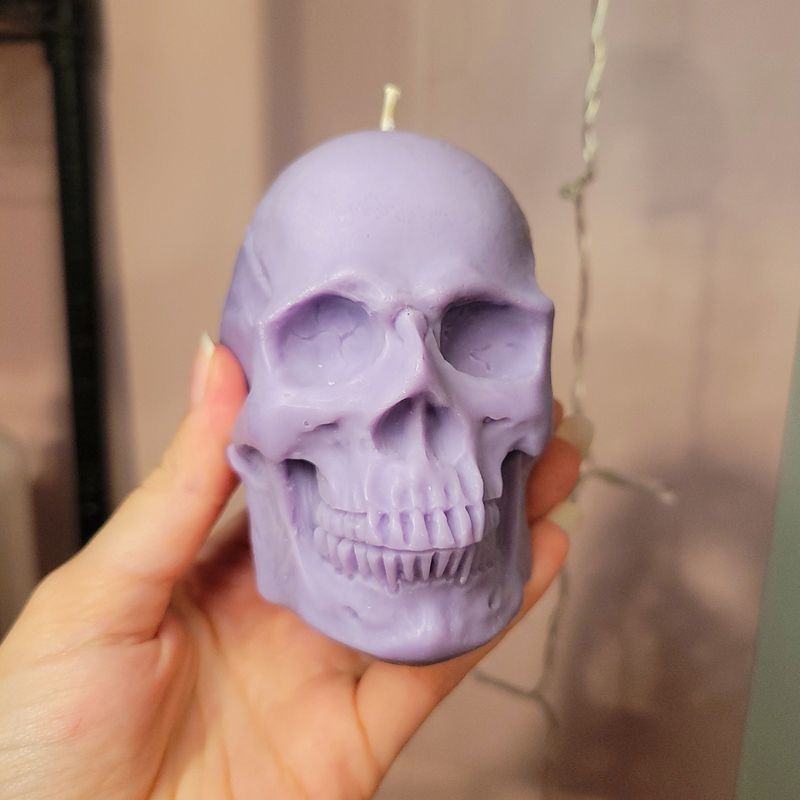 Rosemary + Sage Scented Skull Candle