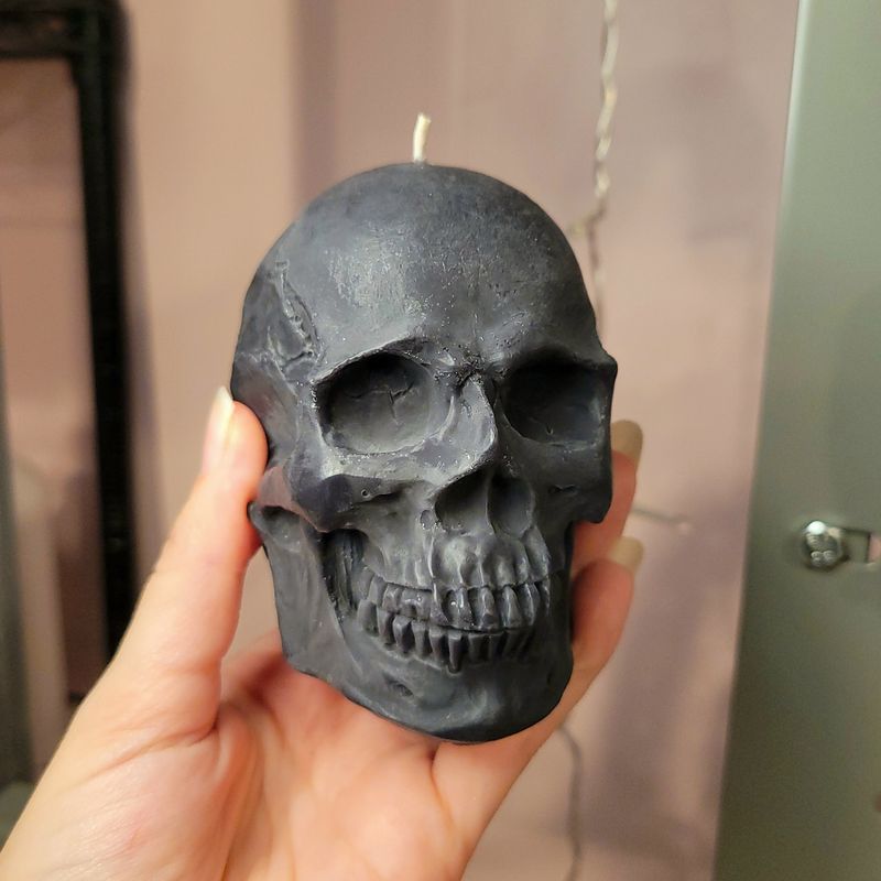 Haunted Coffee Shop Scented Skull Candle