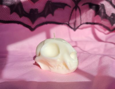 Cat Skull Candle