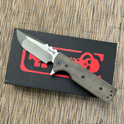 Chaves T.A.K. Blackout Edition - Green Micarta, Belt Finish, Drop Point